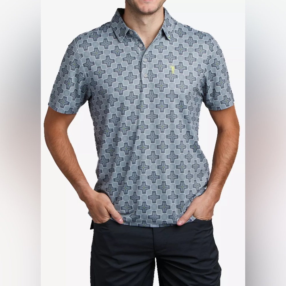 William Murray Golf Polo Mens Size XL Short Sleeve Stretch Gray Brook Lines